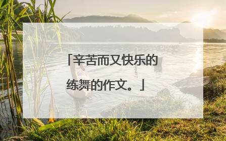 辛苦而又快乐的练舞的作文。