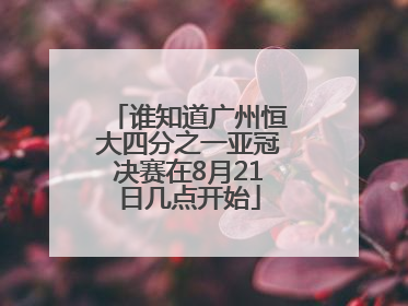 谁知道广州恒大四分之一亚冠决赛在8月21日几点开始