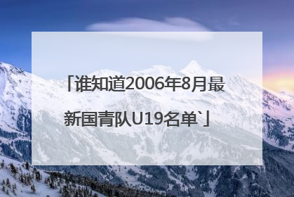 谁知道2006年8月最新国青队U19名单`