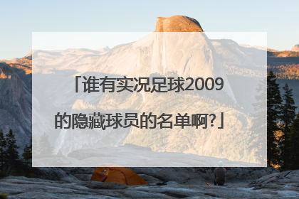 谁有实况足球2009的隐藏球员的名单啊?