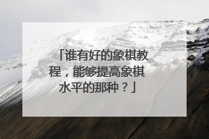 谁有好的象棋教程，能够提高象棋水平的那种？