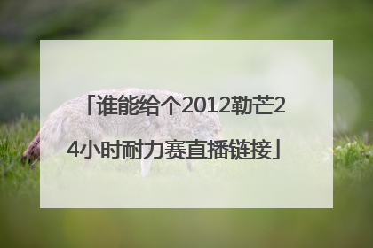 谁能给个2012勒芒24小时耐力赛直播链接