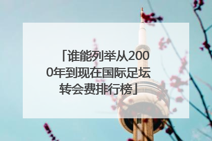 谁能列举从2000年到现在国际足坛转会费排行榜