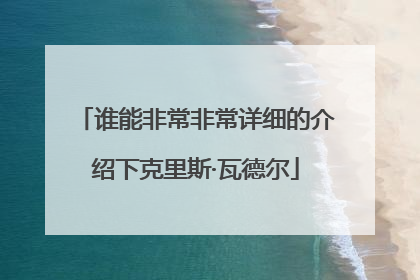 谁能非常非常详细的介绍下克里斯·瓦德尔