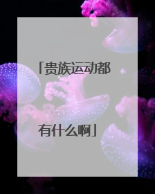 贵族运动都有什么啊