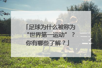 足球为什么被称为“世界第一运动”？你有哪些了解？