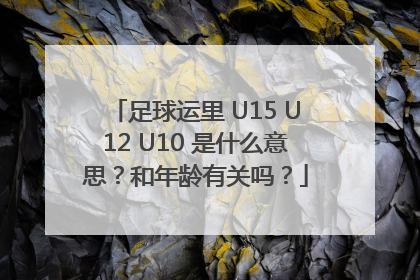 足球运里 U15 U12 U10 是什么意思？和年龄有关吗？