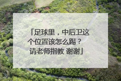 足球里，中后卫这个位置该怎么踢？ 请老师指教 谢谢