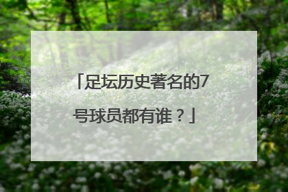 足坛历史著名的7号球员都有谁？