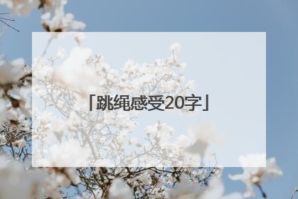 跳绳感受20字