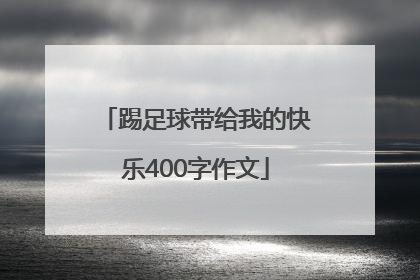 踢足球带给我的快乐400字作文