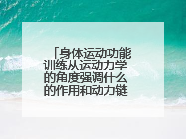 身体运动功能训练从运动力学的角度强调什么的作用和动力链的传递效能？