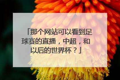 那个网站可以看到足球赛的直播，中超，和以后的世界杯？