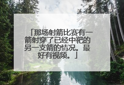 那场射箭比赛有一箭射穿了已经中靶的另一支箭的情况。最好有视频。