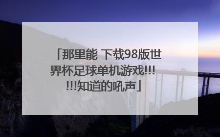 那里能 下载98版世界杯足球单机游戏!!!!!!知道的吼声