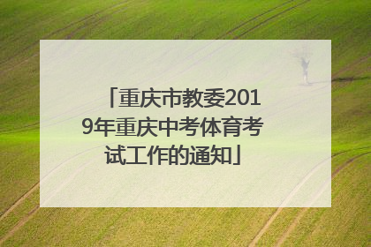 重庆市教委2019年重庆中考体育考试工作的通知