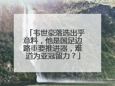 韦世豪落选出乎意料，他是国足边路重要推进器，难道为亚冠留力？