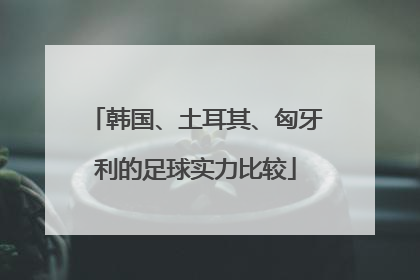 韩国、土耳其、匈牙利的足球实力比较