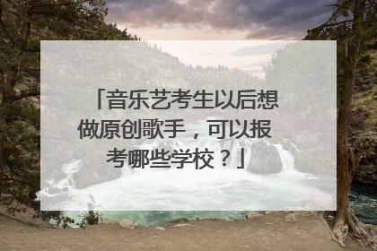 音乐艺考生以后想做原创歌手，可以报考哪些学校？