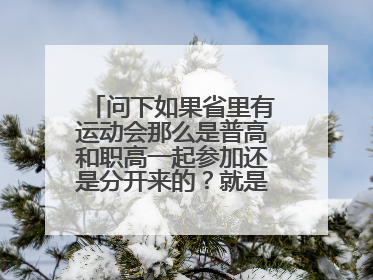 问下如果省里有运动会那么是普高和职高一起参加还是分开来的？就是普高和职高一起比还是分开来比？