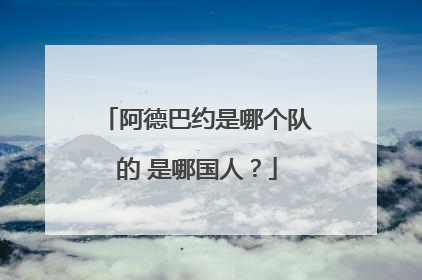 阿德巴约是哪个队的 是哪国人？