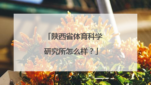 陕西省体育科学研究所怎么样？