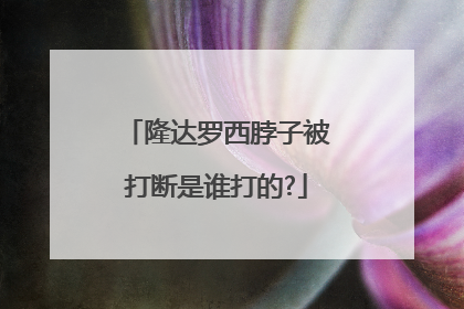 隆达罗西脖子被打断是谁打的?