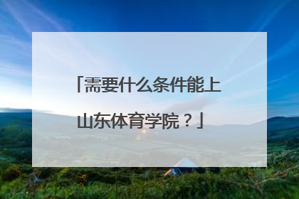 需要什么条件能上山东体育学院？