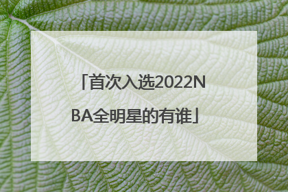 首次入选2022NBA全明星的有谁