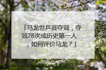 马龙世乒赛夺冠，夺冠28次成历史第一人，如何评价马龙？