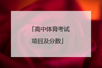 「高中体育考试项目及分数」高中体育生各项目分数