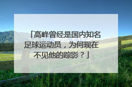 高峰曾经是国内知名足球运动员，为何现在不见他的踪影？