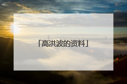 「高洪波的资料」高洪波的资料简介30字