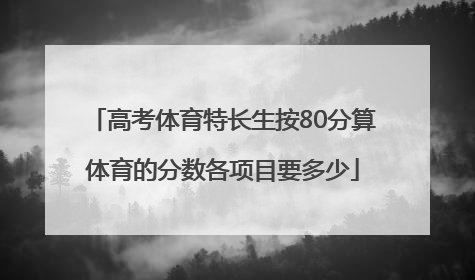 高考体育特长生按80分算体育的分数各项目要多少