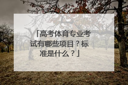 高考体育专业考试有哪些项目？标准是什么？