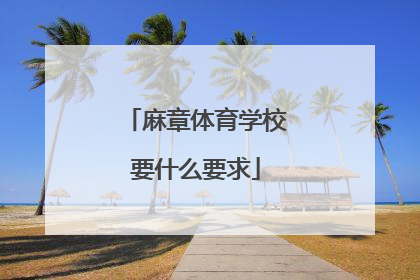 麻章体育学校要什么要求