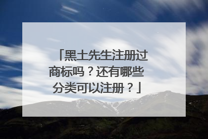 黑土先生注册过商标吗？还有哪些分类可以注册？