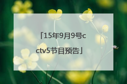 15年9月9号cctv5节目预告