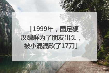 1999年，国足硬汉魏群为了朋友出头，被小混混砍了17刀