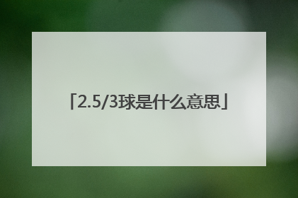 2.5/3球是什么意思