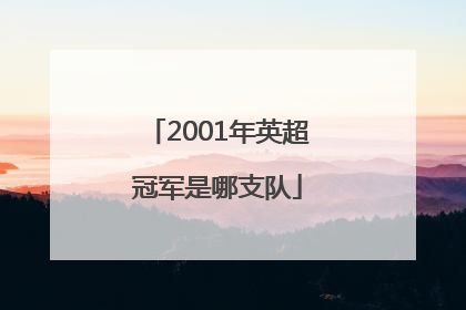 2001年英超冠军是哪支队