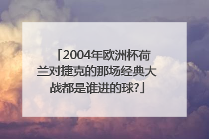 2004年欧洲杯荷兰对捷克的那场经典大战都是谁进的球?