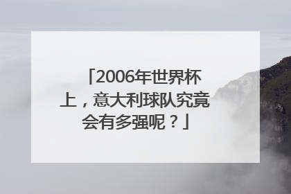 2006年世界杯上，意大利球队究竟会有多强呢？