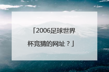 2006足球世界杯竞猜的网址？