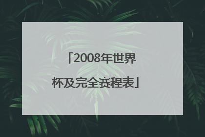 2008年世界杯及完全赛程表