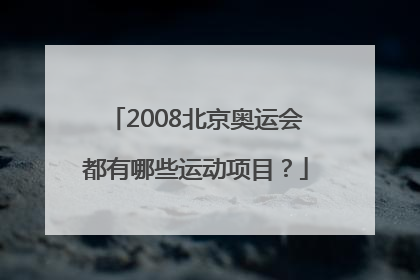 2008北京奥运会都有哪些运动项目？