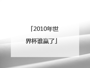 2010年世界杯谁赢了