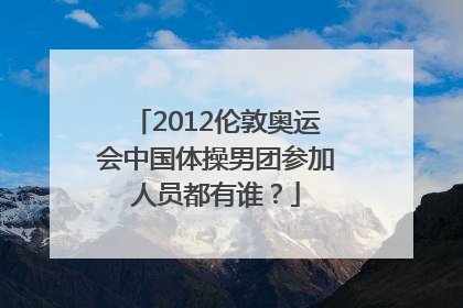 2012伦敦奥运会中国体操男团参加人员都有谁？