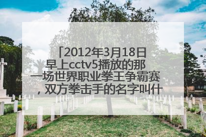 2012年3月18日早上cctv5播放的那一场世界职业拳王争霸赛，双方拳击手的名字叫什么啊？胜出者是谁？