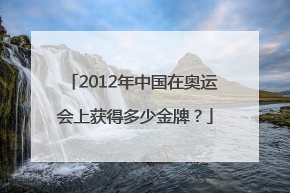 2012年中国在奥运会上获得多少金牌？